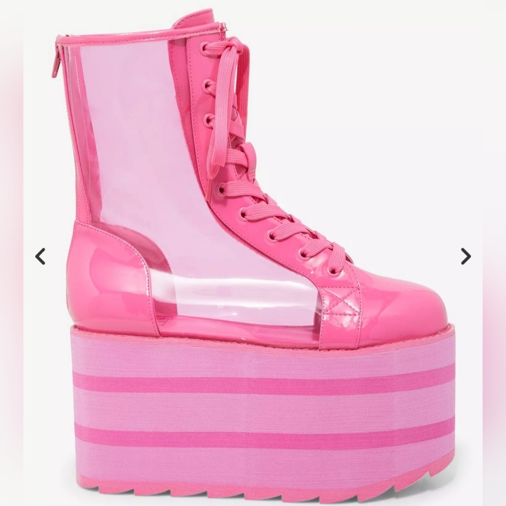 YRU Elevation Ultra Pink Platform Boots NEW - Picture 5 of 8